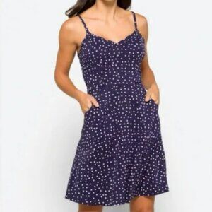 Strappy Summer Dress 41 Hawthorn Navy Blue & White Polka Dot Size SP